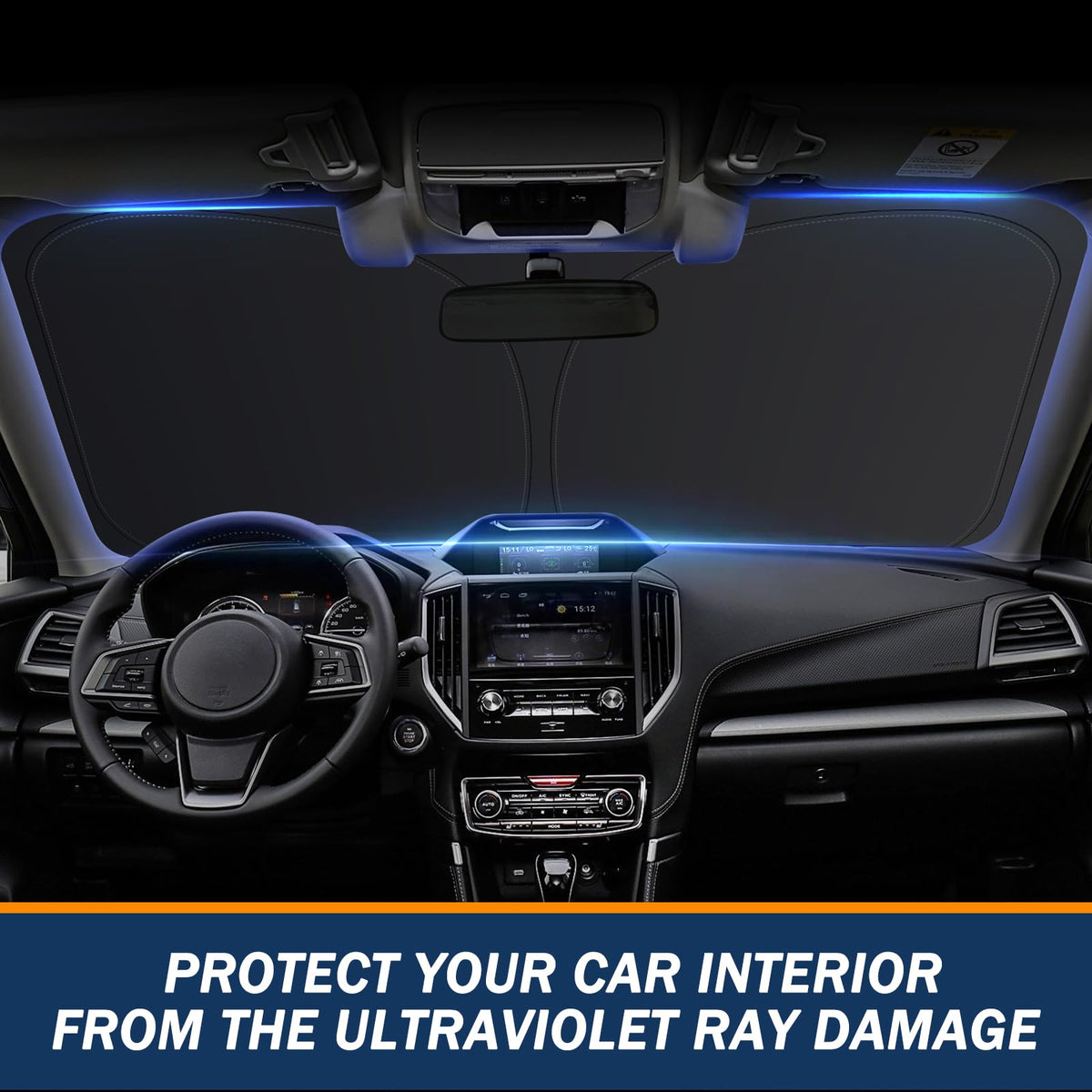 JHGFVC lifestyle shot with car parked in sun showing cooler interior advantage