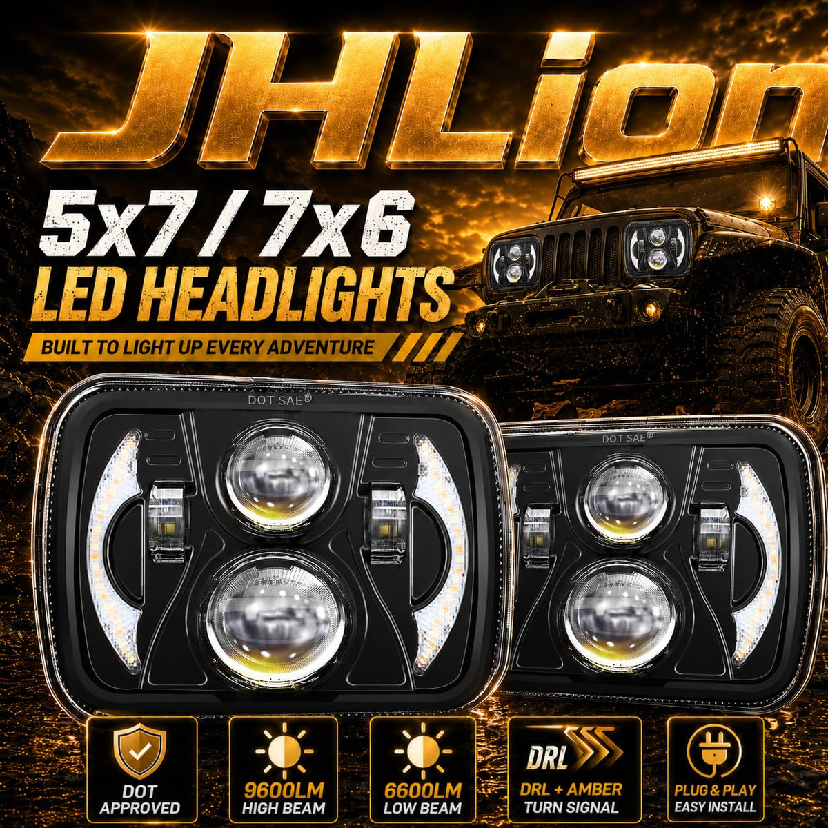 JHLion close-up of LED optics highlighting uniform light and no dark spots