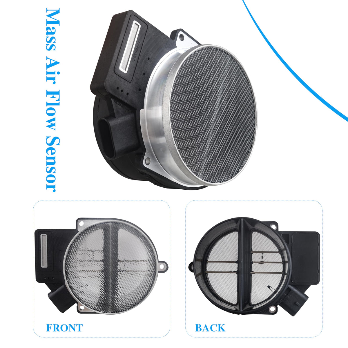 Jhyzxiang MAF installed in engine bay demonstrating direct-fit replacement advantage