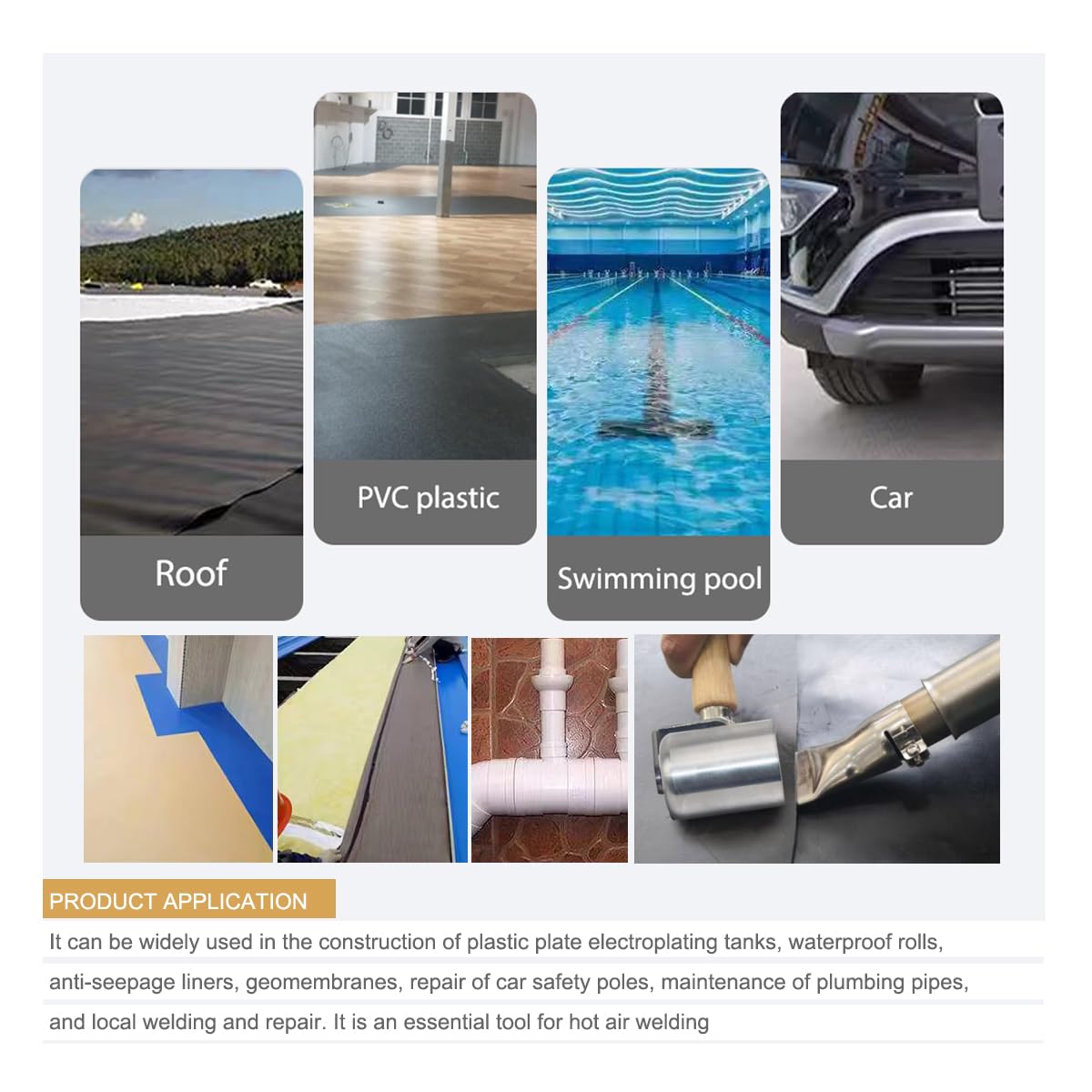 JIADING seam roller pressing RV roof tape in use to remove air bubbles and seat adhesive
