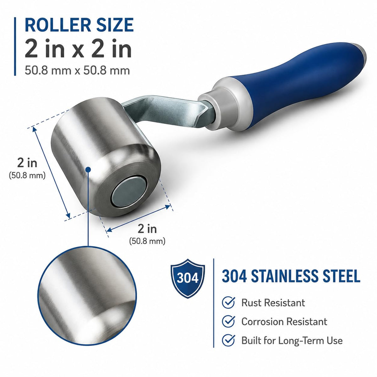JIADING close-up of 304 stainless steel head demonstrating durability benefit