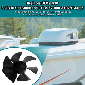 JIANBENKJ fan blade installed on RV rooftop AC showing quieter operation benefit