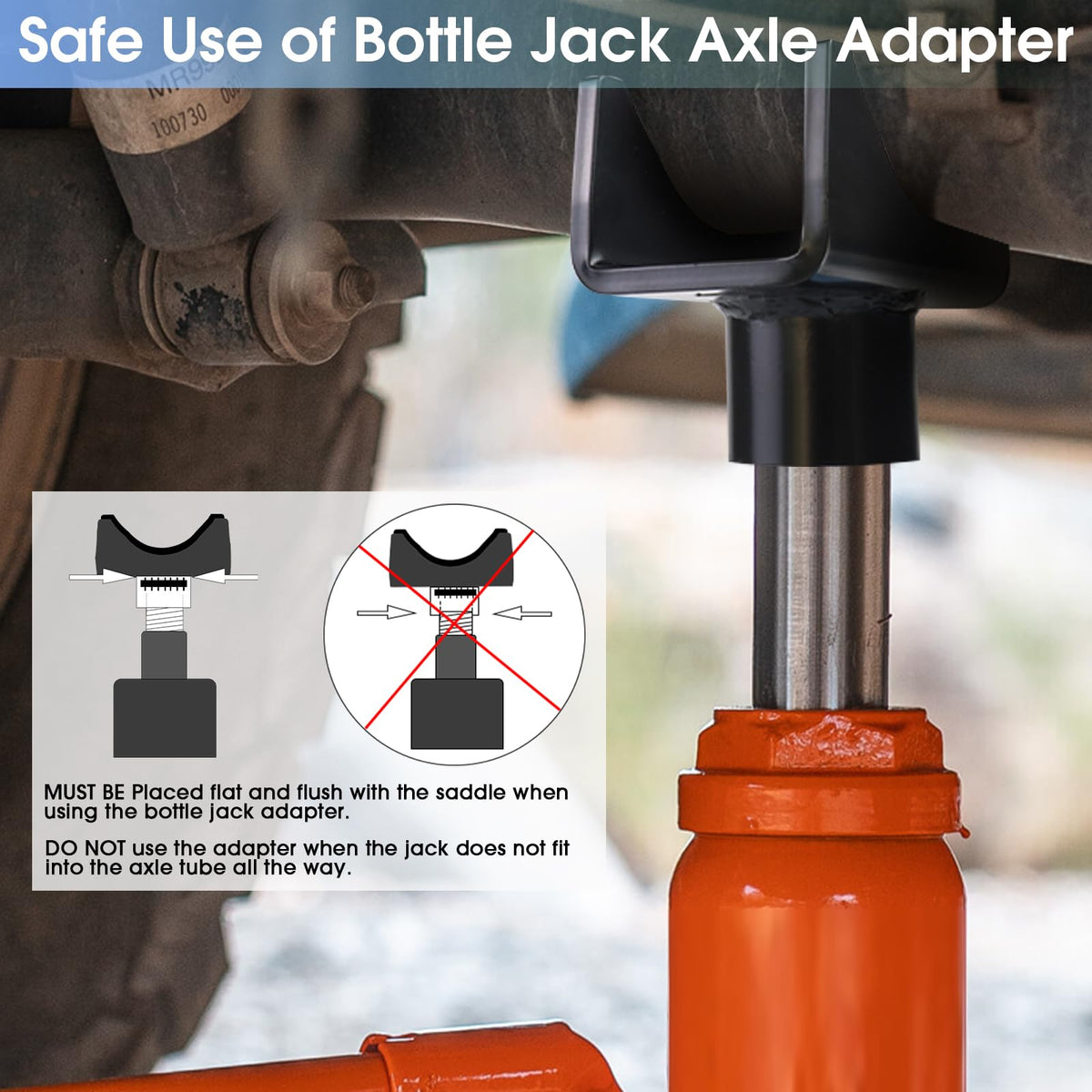 JIANBENKJ adapter fitted to square axle showing compatibility and steady support