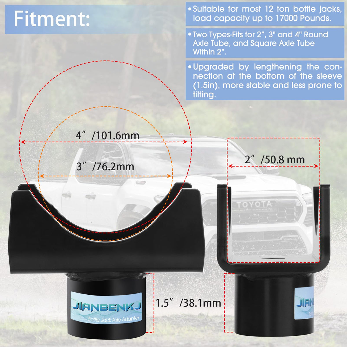 JIANBENKJ adapter sleeve detail close-up showing thick alloy steel and durability