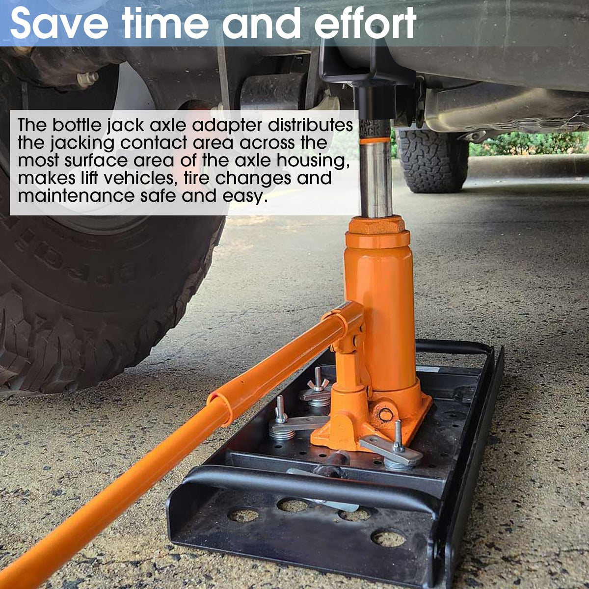 JIANBENKJ adapter paired with bottle jack demonstrating secure connection and ease of use