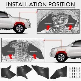 jiankun liner installed in front wheel well protecting suspension parts