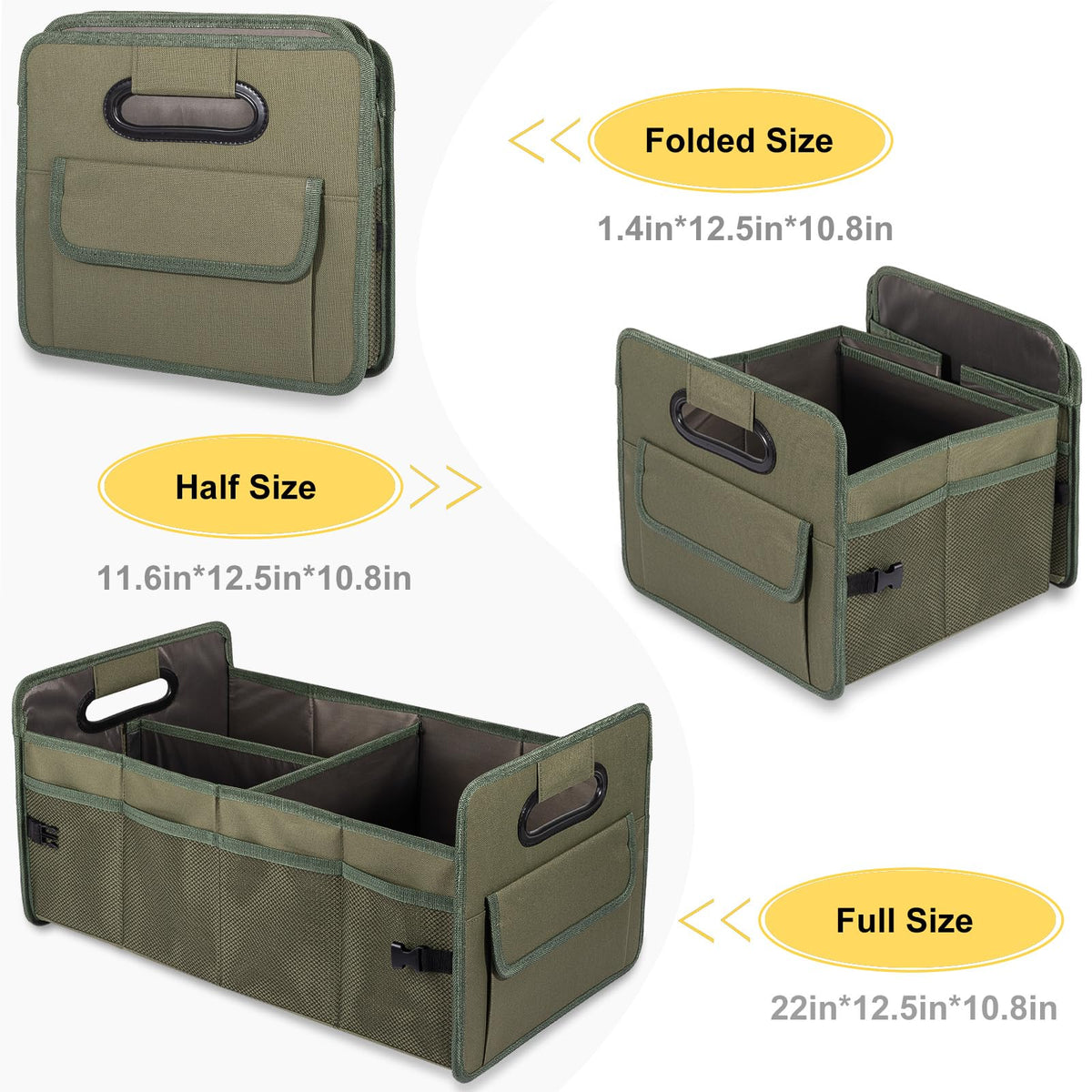 JiatuA folded flat and buckled for compact storage in a closet or trunk
