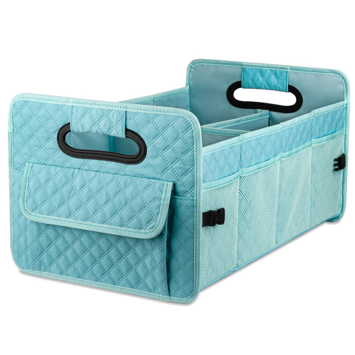 JiatuA front view lake blue organizer shows tidy compartments and fast access benefit