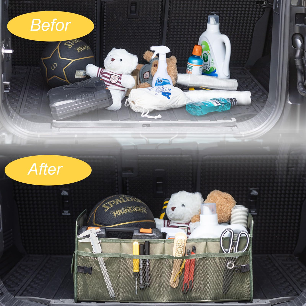 JiatuA in trunk carrying groceries to prevent sliding and protect items