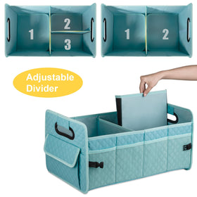 JiatuA organizer placed in an SUV trunk showing organized cargo and space-saving benefit