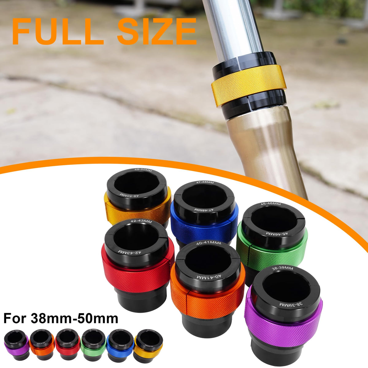 JIAYAN lifestyle shot in garage showing tool speeding up fork maintenance