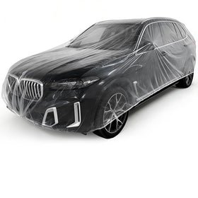 Jibrelxion front packaging showing four clear disposable car covers and benefits