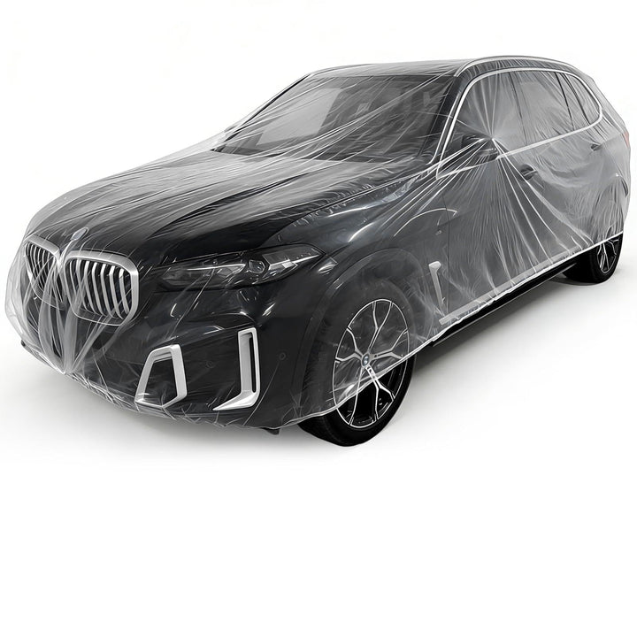 Jibrelxion front packaging showing four clear disposable car covers and benefits