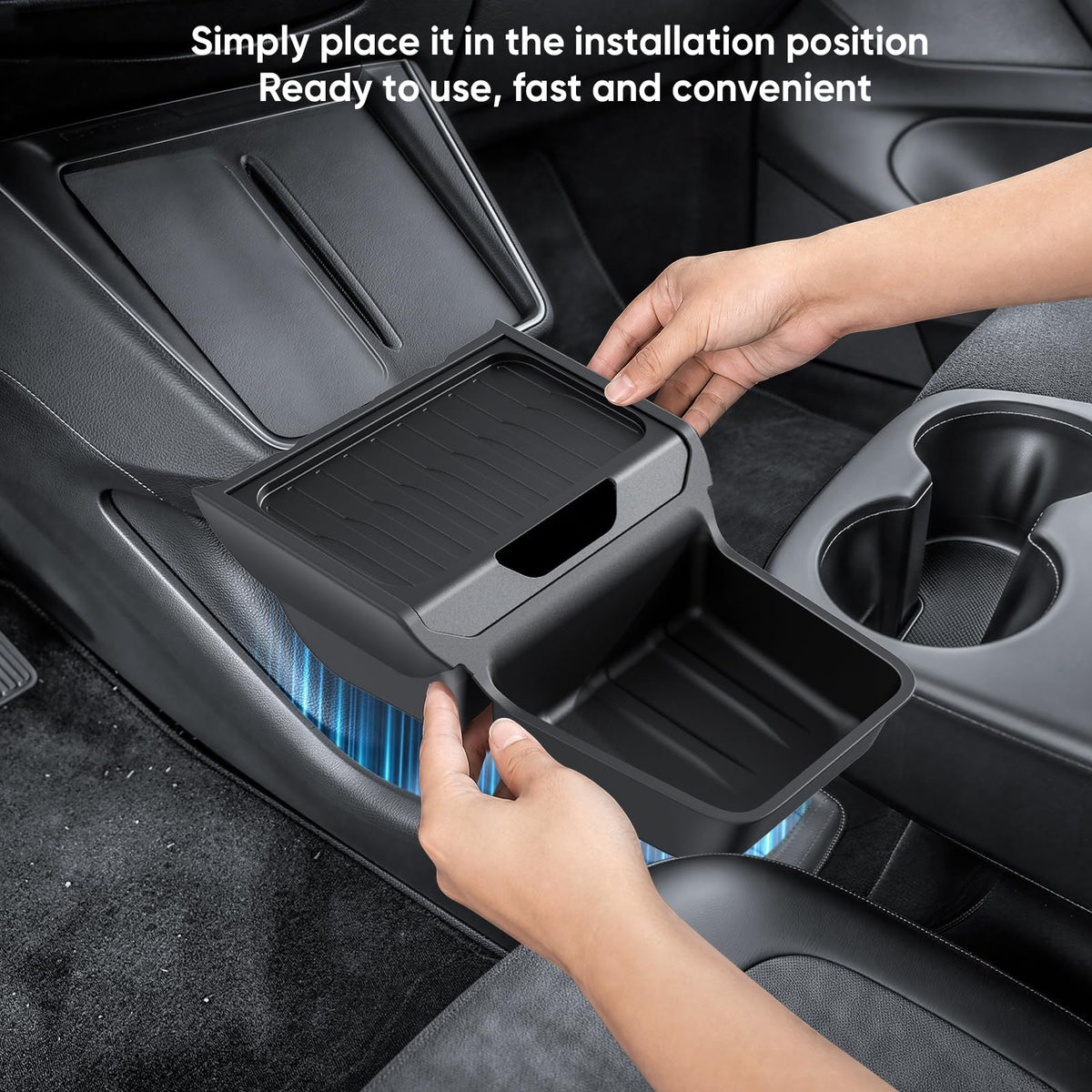 Jicxv front cup holder insert installed securing drinks while driving