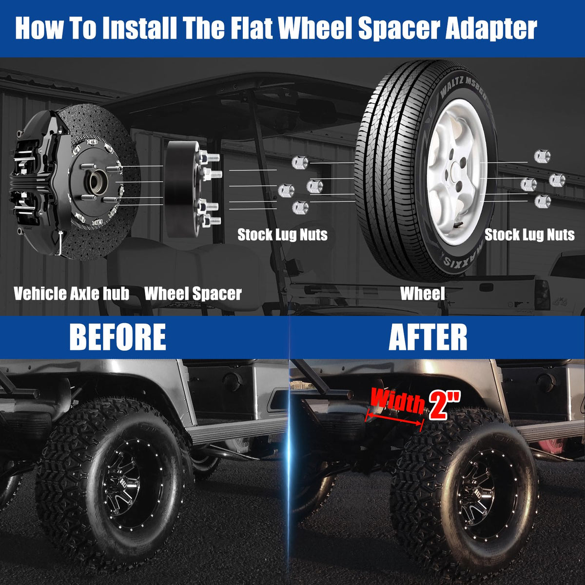 JiiinMiiin kit layout with spacers, studs, lug nuts and instruction booklet ready for installation