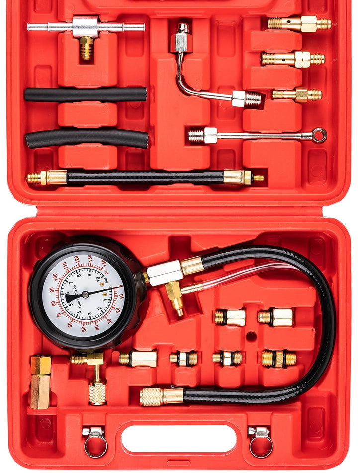 Jiimee front view showing gauge and case, easy portability and protection