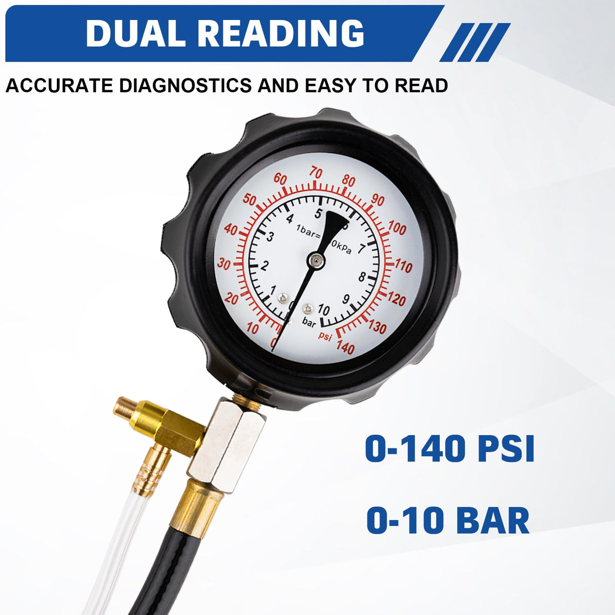 Jiimee closeup of 3.5 inch gauge face for fast accurate readings