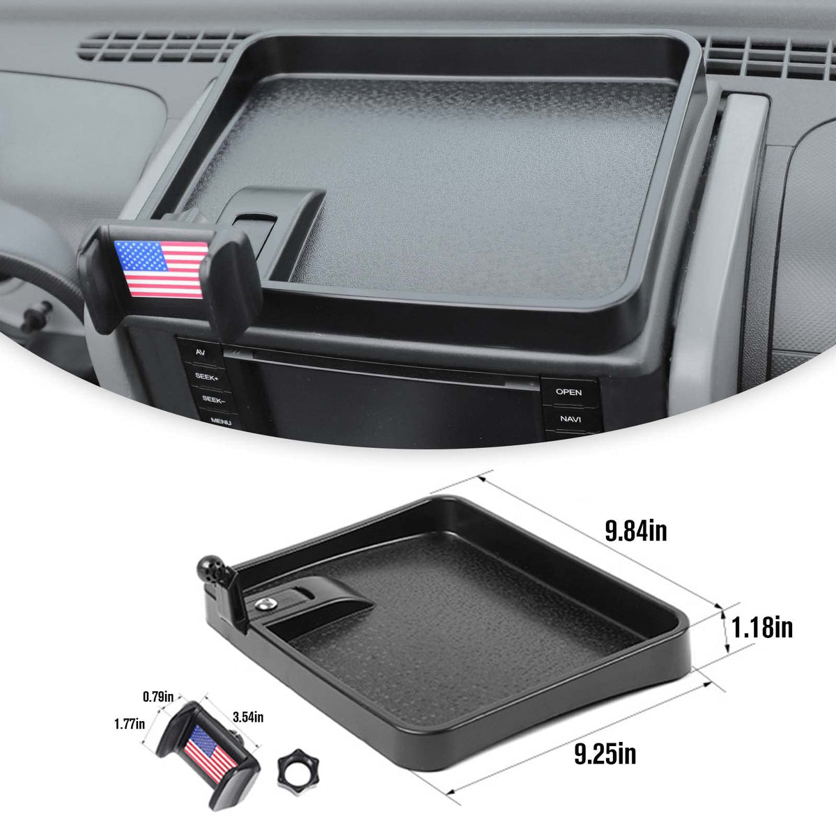 Jimen tray detail highlighting matte ABS texture for durability and low glare