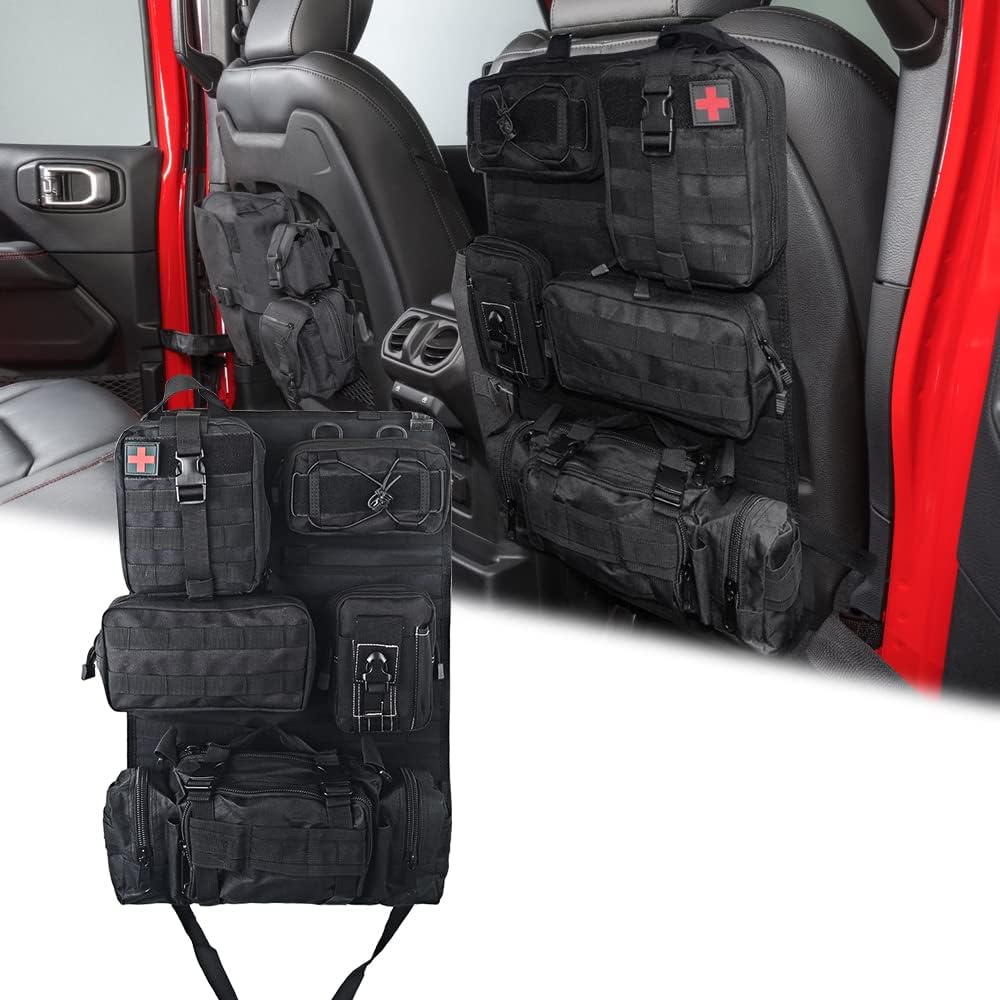 jimikay front view organizer on seat showing organized storage benefit