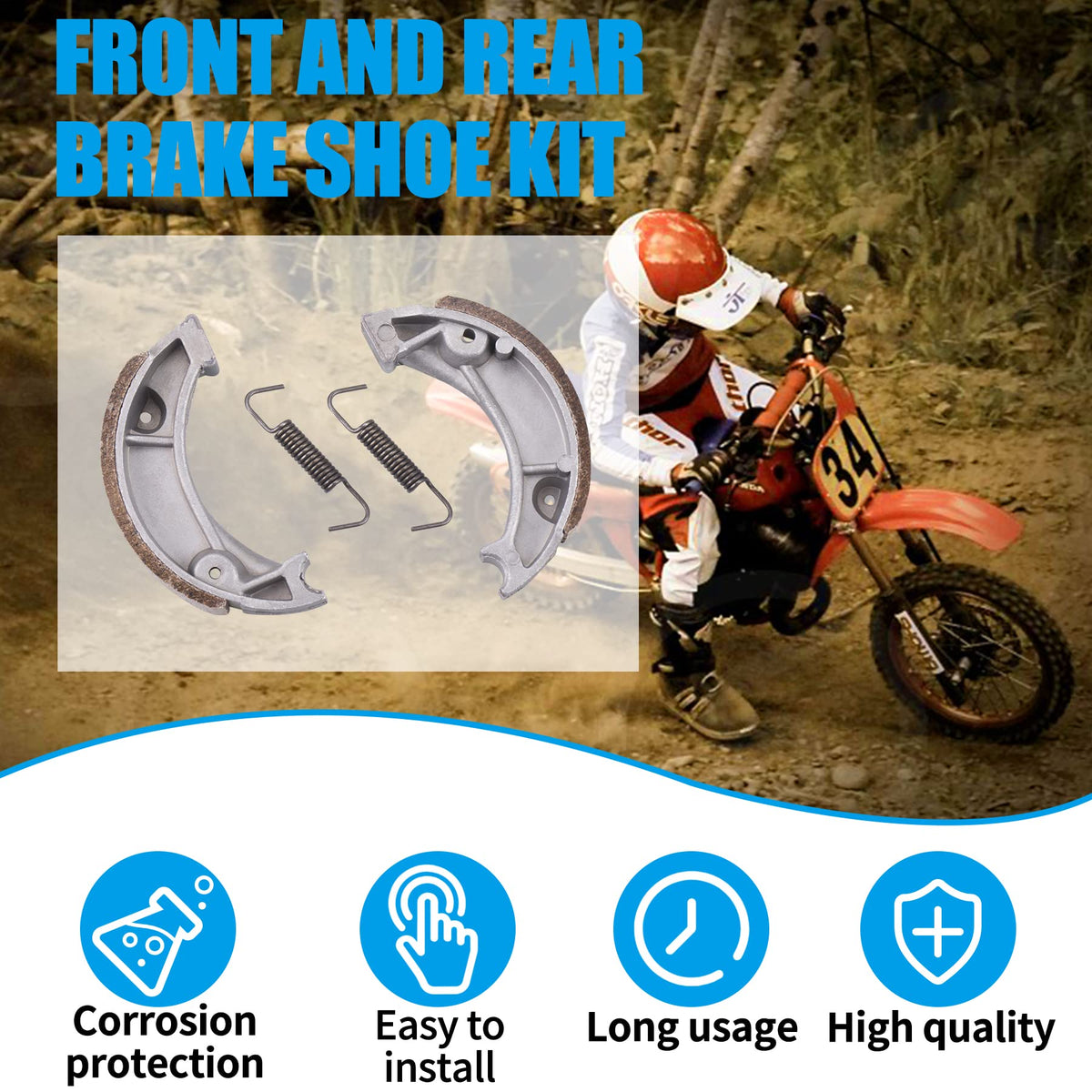 JINGKE brake shoes mounted on a hub demonstrating correct installation fit