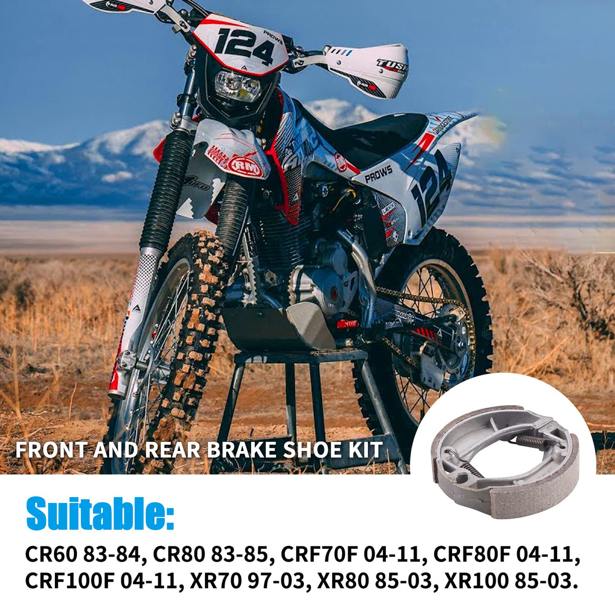 JINGKE mechanic replacing brake shoes on a small Honda dirt bike for safer stops