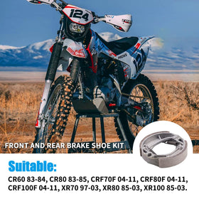 JINGKE mechanic replacing brake shoes on a small Honda dirt bike for safer stops