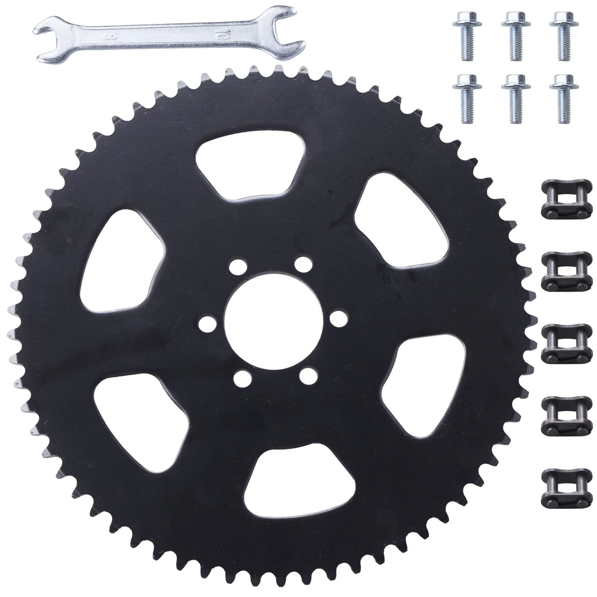 JINGKE sprocket front view showing bolt pattern and durable finish for reliable fit