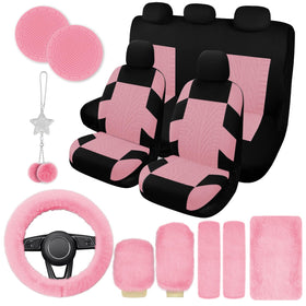 JINGSEN front seat covers patterned pink showing protection and style