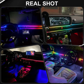 JINRUITOP app on phone syncing lights to music for dynamic in-car atmosphere