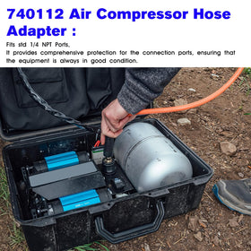 JIOTAR adapter installed on compressor demonstrating fast on-board hookup benefit