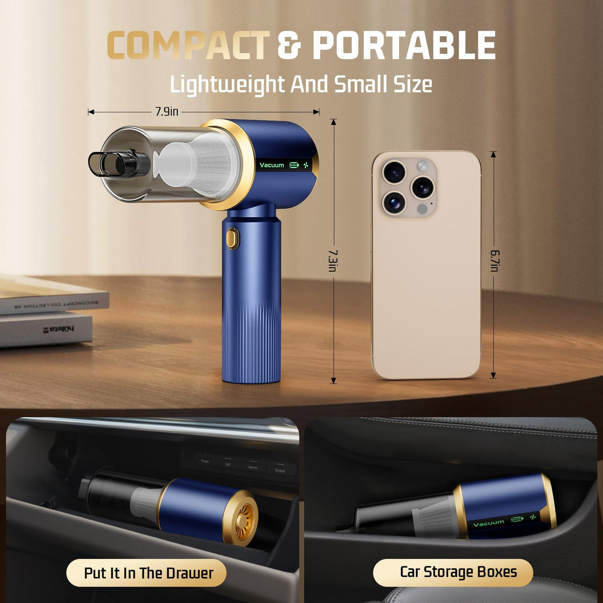JIXINMIYUE beside a water bottle showing compact scale and portability