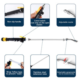 jixsloft detachable nozzle rotating 360 degrees for targeted tank cleaning