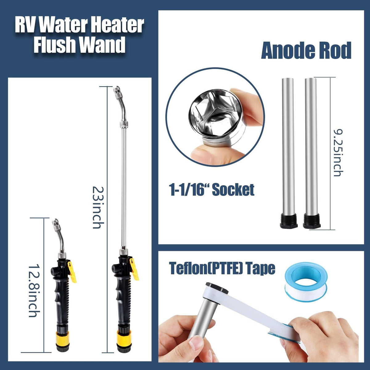 jixsloft stainless flush wand full length offering extended reach into tanks