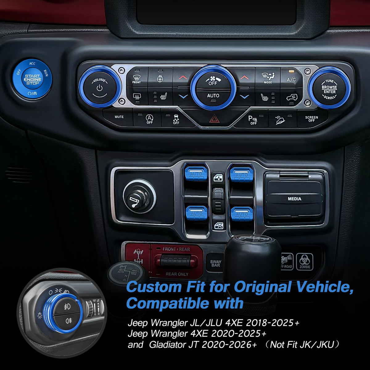 JIYOUNGSEN installed covers on Jeep center console improving appearance and protection