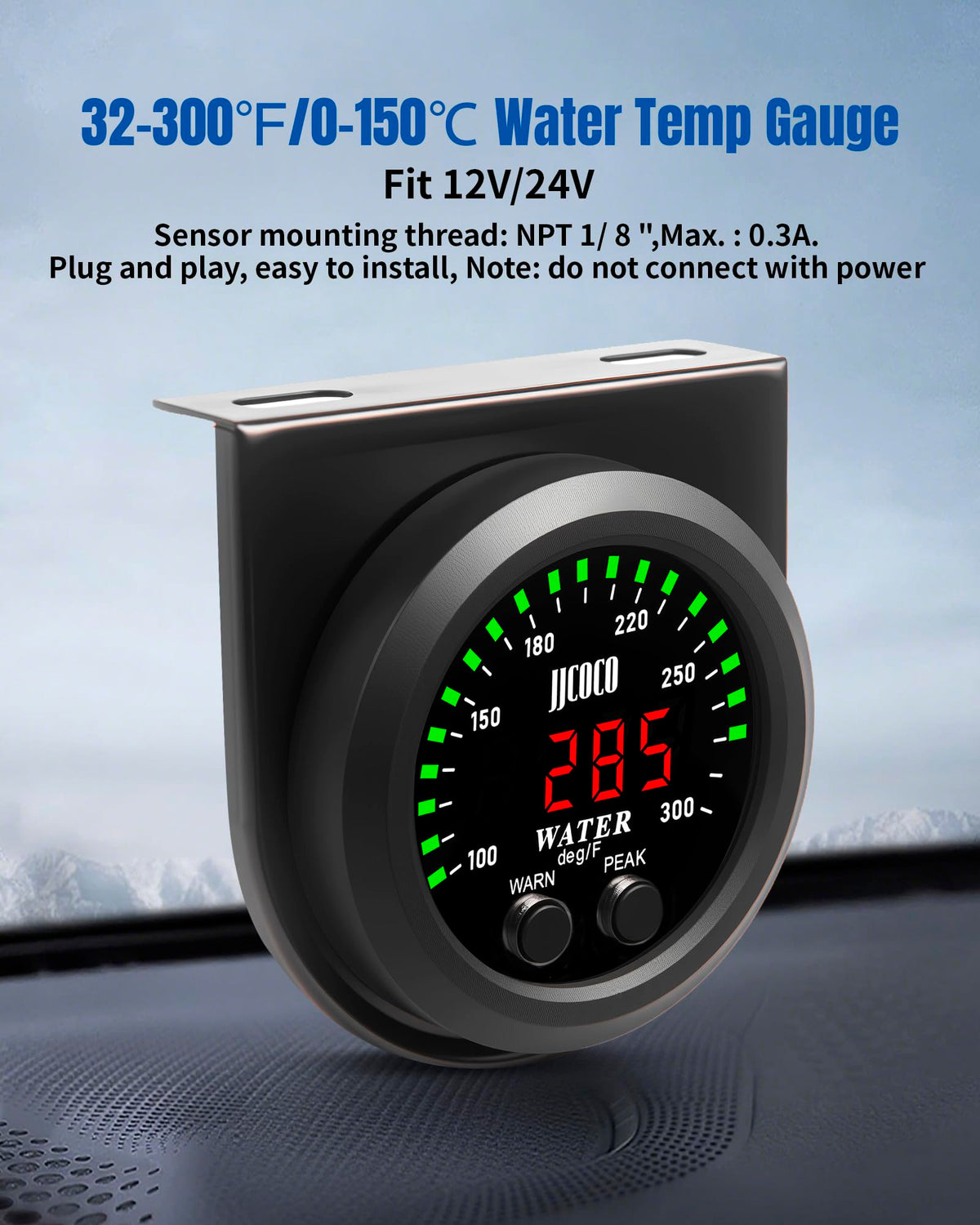 JJCOCO bright LED display readable in sunlight for safer driving