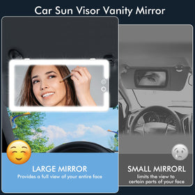 JJhxr lifestyle shot on a dashboard with driver using mirror for quick touch-up benefit