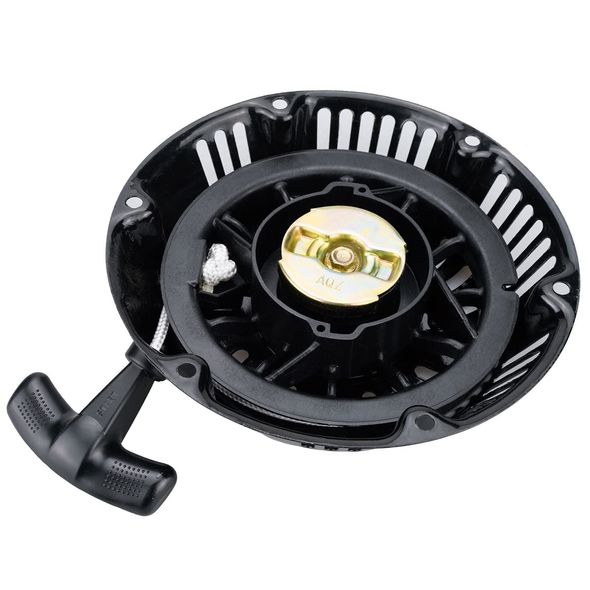 JJing recoil starter pulley close-up showcasing durable spring and wear resistance