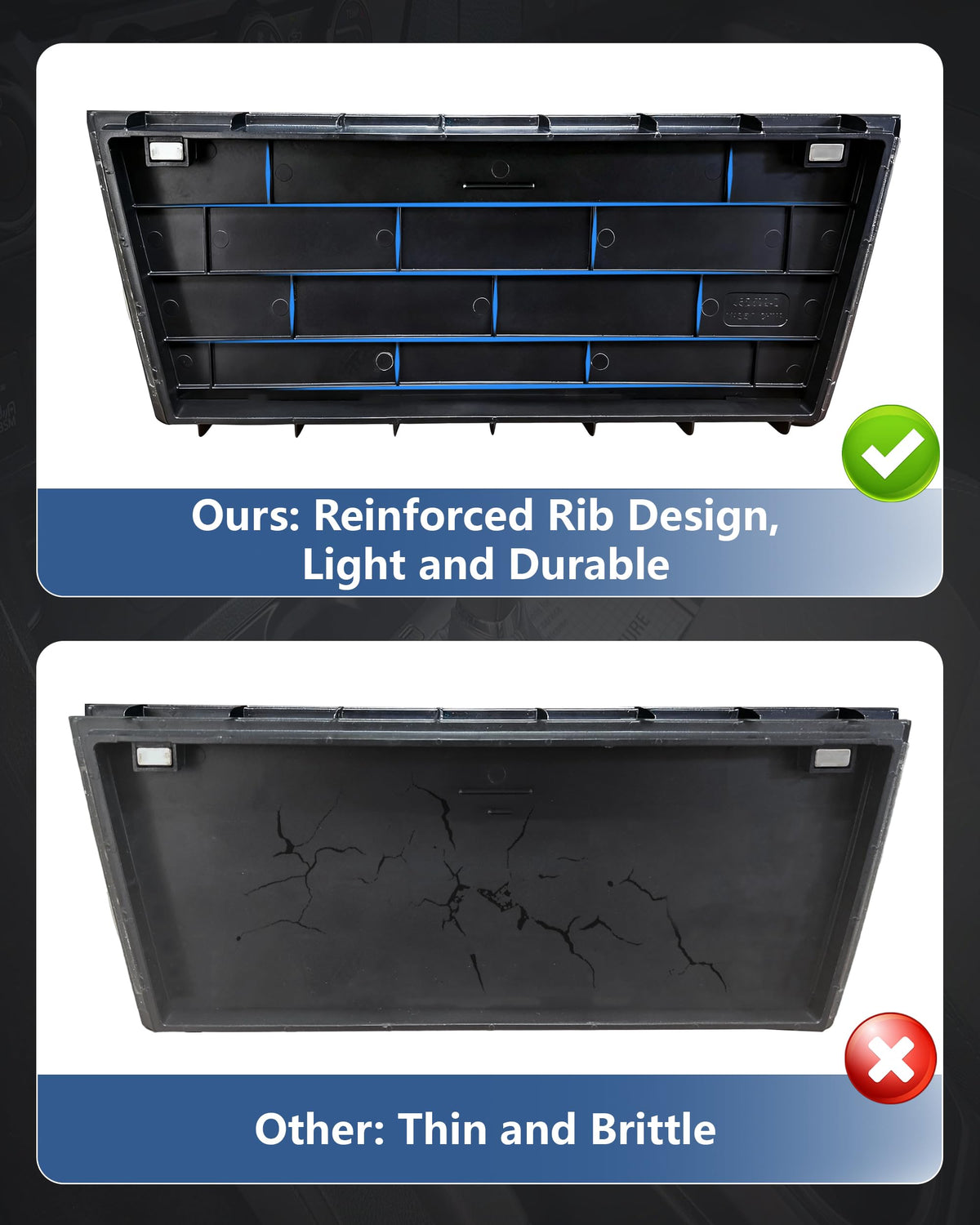 JJMY side profile showing precise fit and low-profile integration with console