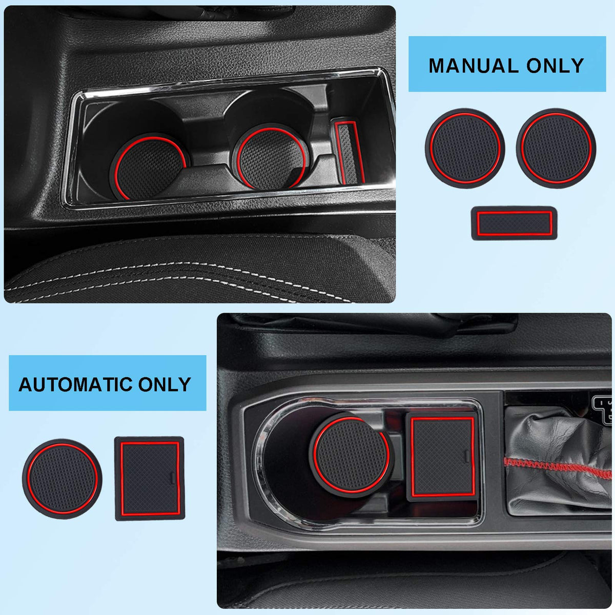 JKCOVER door pocket inserts in Tacoma showing protection from scratches and debris