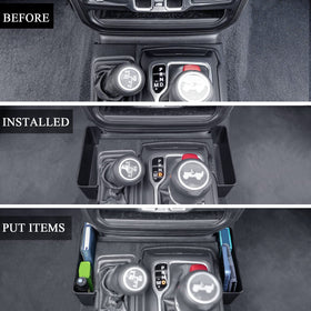 JKCOVER driver side tray holding phone and keys for improved reachability