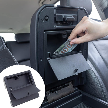 JKCOVER front view showing flush-fitting console box and OEM look benefit