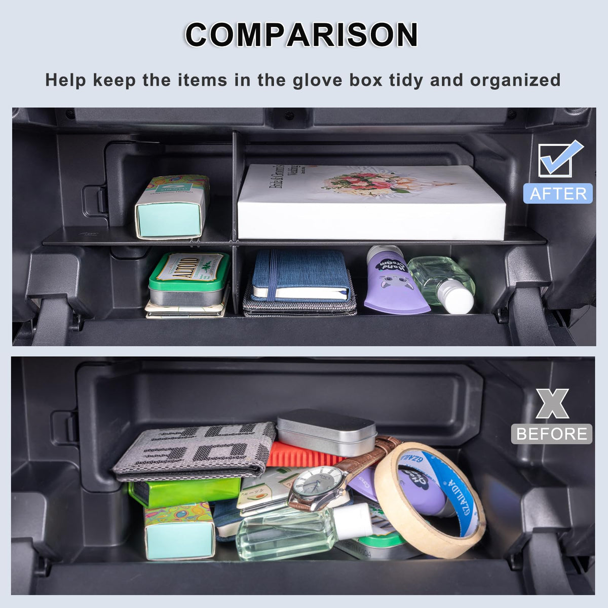 JKCOVER installed inside 4Runner glove box demonstrating perfect OEM fit and accessibility