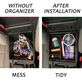 JKCOVER organizer in use holding phone, keys and cables for improved accessibility