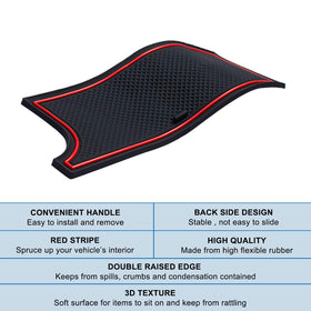 JKCOVER styled Tacoma interior with liners showing upgraded look and organized storage