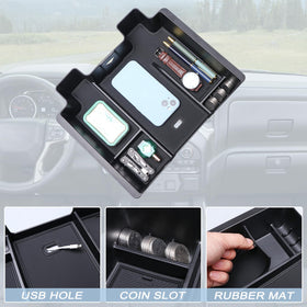 JKCOVER side profile showing precise fit inside factory console