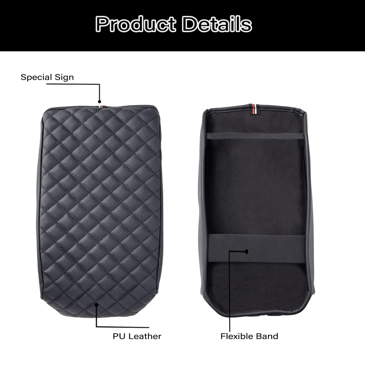 JKCOVER top-down view demonstrating full coverage of center console armrest