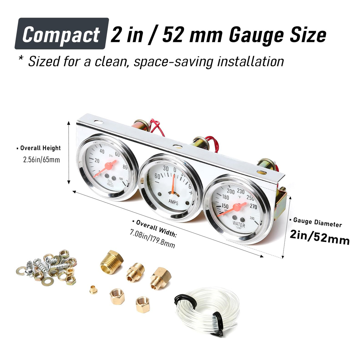 JKIANTECH illuminated gauges at night showing backlit visibility for safe driving