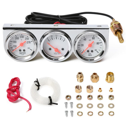 JKIANTECH front view of triple gauge cluster showing three dials for quick checks