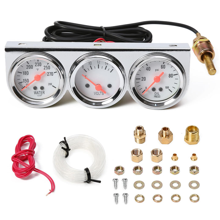 JKIANTECH front view of triple gauge cluster showing three dials for quick checks