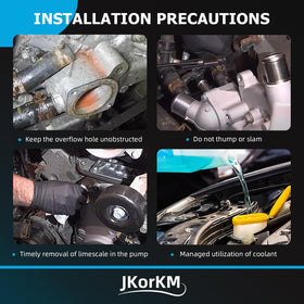 JkorkM pump installed in engine bay demonstrating correct fit and space-saving layout